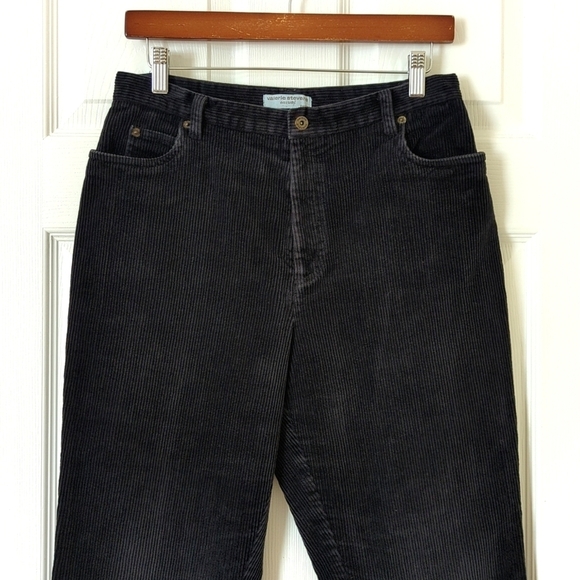 Valerie Stevens 90's Vintage Corduroy High Waisted Tapered Leg Pants Black 10P - Picture 2 of 13